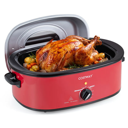 1450W 8 QT Electric Roaster Featuring Self-Basting Lid Holds up to 13.2 LBS Turkey