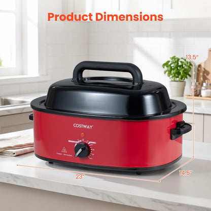 1450W 8 QT Electric Roaster Featuring Self-Basting Lid Holds up to 13.2 LBS Turkey
