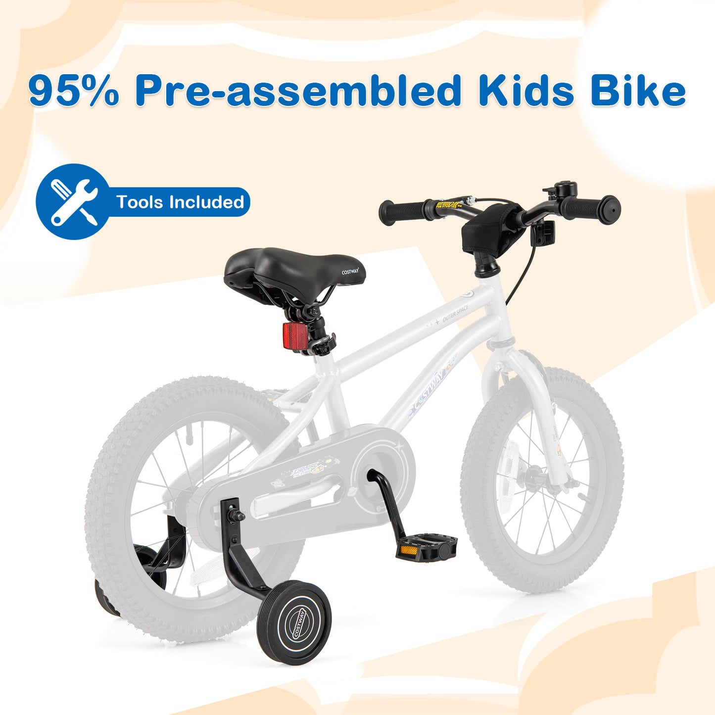 16-Inch Kids Bike Bicycle for Boys Girls 4-7 Adjustable with High Carbon Steel Frame-16 inches