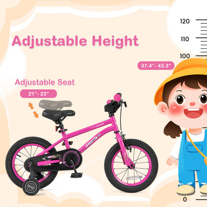 16-Inch Kids Bike for 4-7 Years Old Adjustable with Removable Training Wheels-16 inches