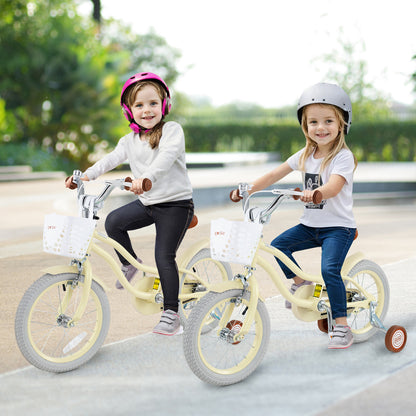14/16/18 Inch Kids Bike Adjustable with Training Wheels Ages 3-8 Years Olds-16 inches