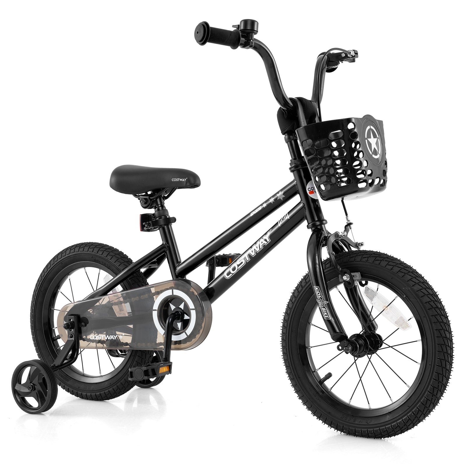 14 Inch Kids Bike with Basket and Training Wheels for Children Aged 4-5 Years Old - 5 Years Old