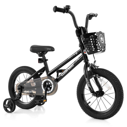 14 Inch Kids Bike with Basket and Training Wheels for Children Aged 4-5 Years Old - 5 Years Old