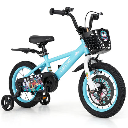 18 Inch Kids Bike with Adjustable Handlebar and Saddle for 4-8 Years Old-18 inches - 14 Inches