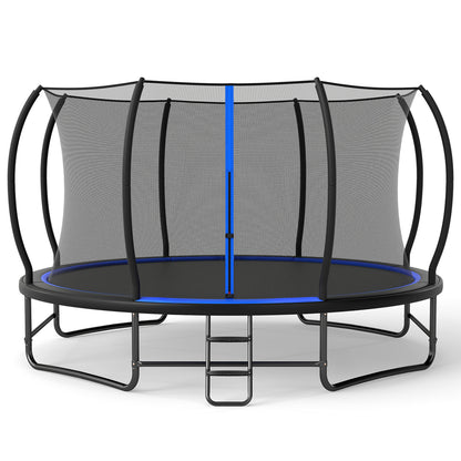14 FT Outdoor Recreational Trampoline with 4 Stabilizer Bars for Backyard