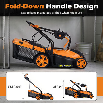 14-Inch Corded Electric Lawn Mower with 5-Position Height Adjust