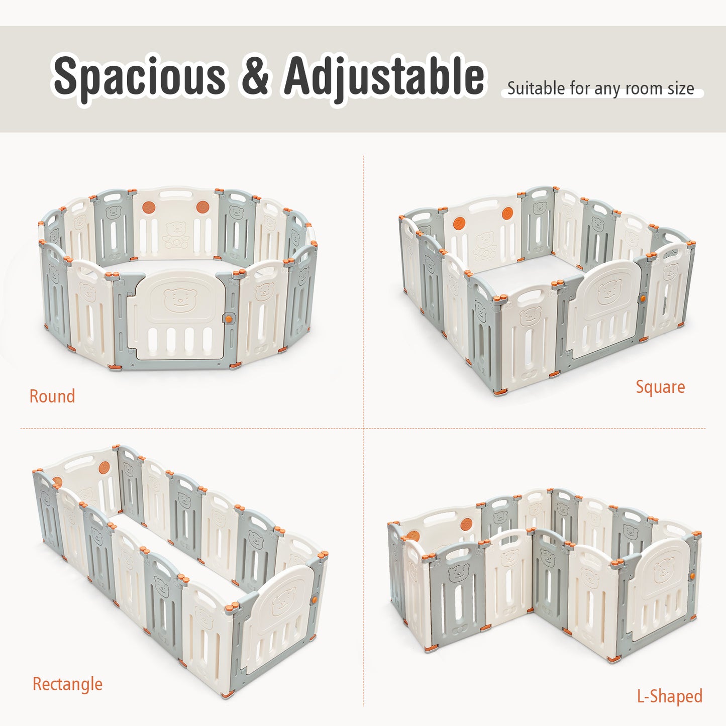 Foldable Baby Playpen 14 Panel Activity Center Safety Play Yard