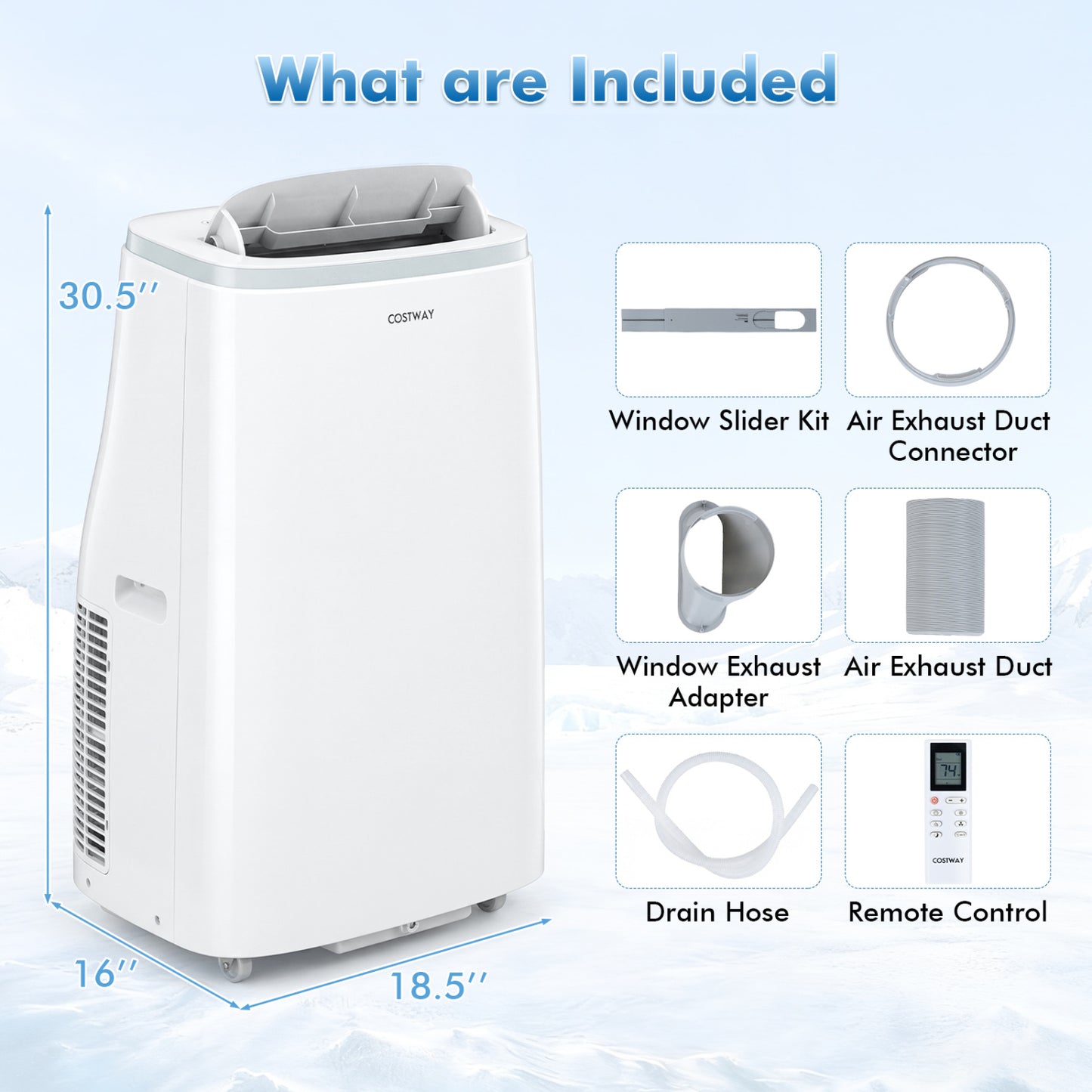 15000 BTU Portable Air Conditioner with APP Control and Fan