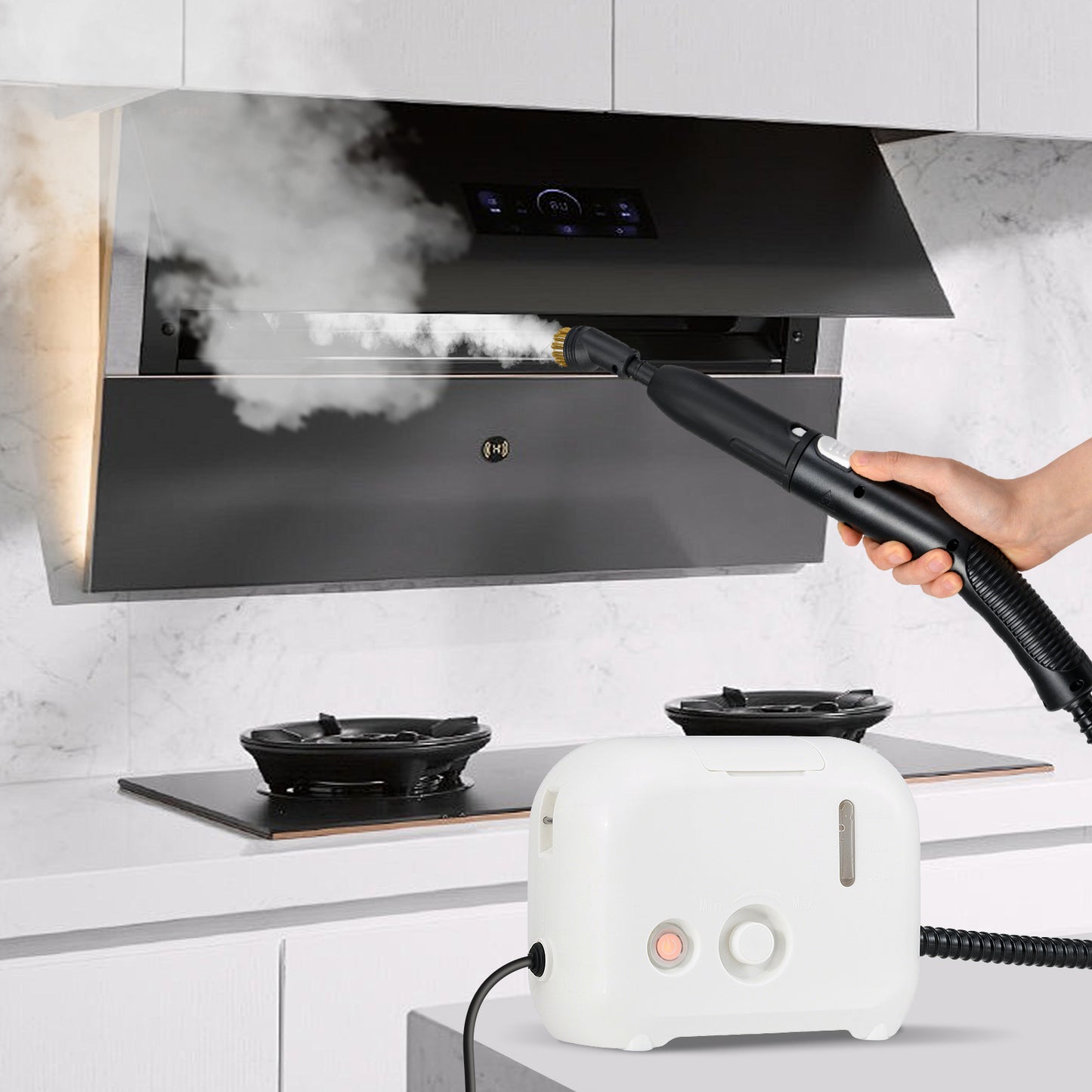 1500W Portable Steam Cleaner with 34 oz Water Tank-White