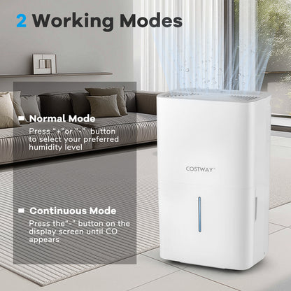 150 Pints Dehumidifier with 24H Timer and LED Display-White
