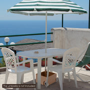 150 Pounds Patio Umbrella Base Stand Wheels Planter Outdoor-Coffee