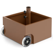 150 Pounds Patio Umbrella Base Stand Wheels Planter Outdoor-Coffee