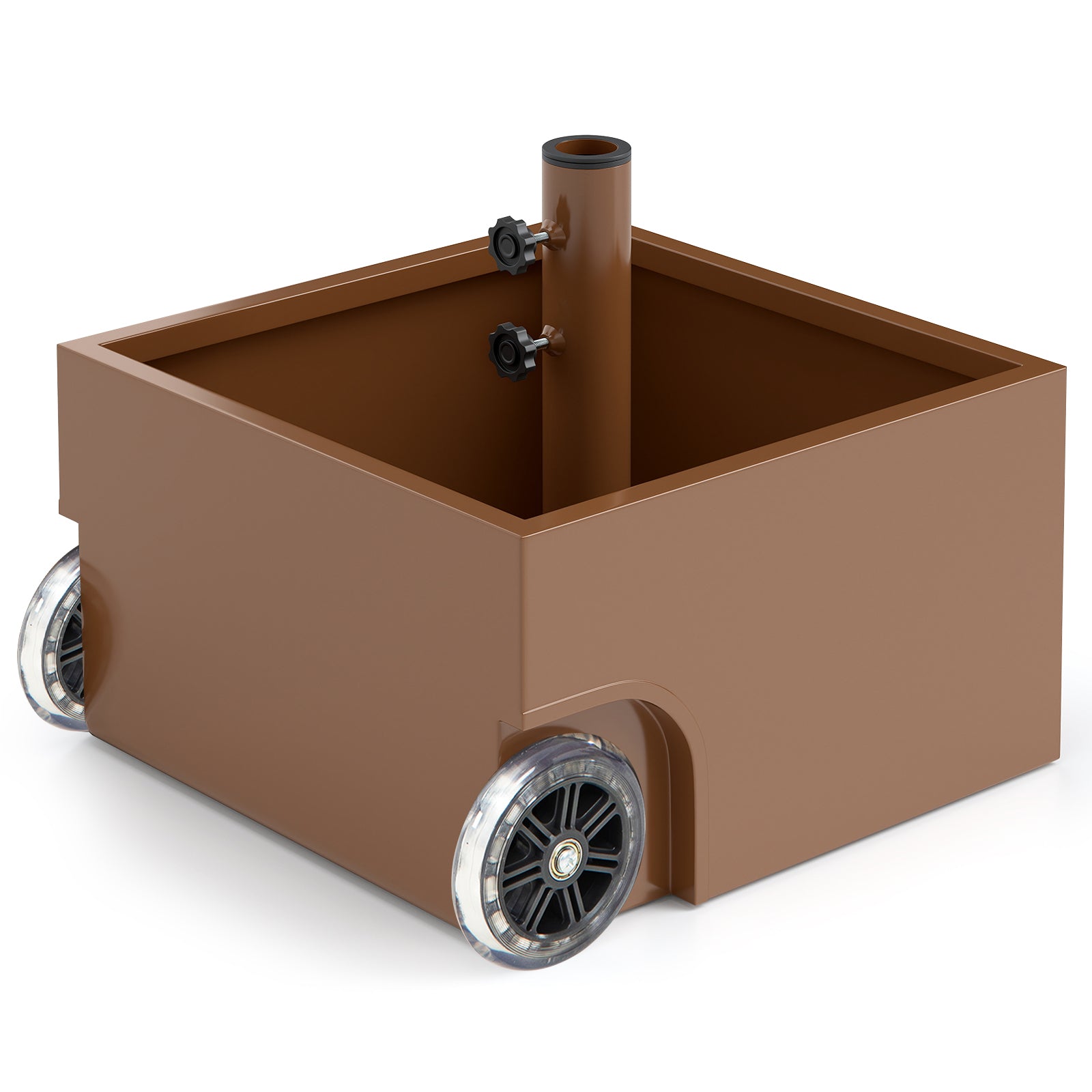 150 Pounds Patio Umbrella Base Stand Wheels Planter Outdoor-Black - Coffee
