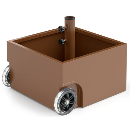 150 Pounds Patio Umbrella Base Stand Wheels Planter Outdoor-Black - Coffee