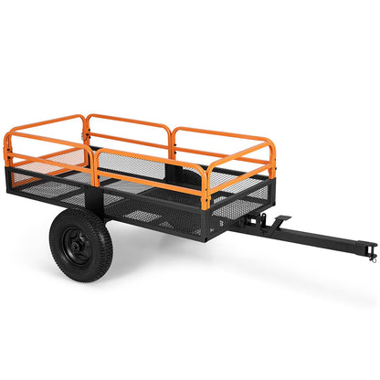 1540 LBS Capacity 17.6 Cu. Ft Heavy Duty Metal Dump Cart Trailer
