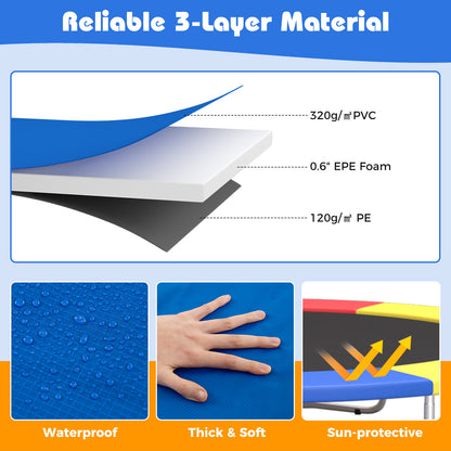 15 Feet Trampoline Pad Replacement Safety Pad with Fixing Straps (Blue)