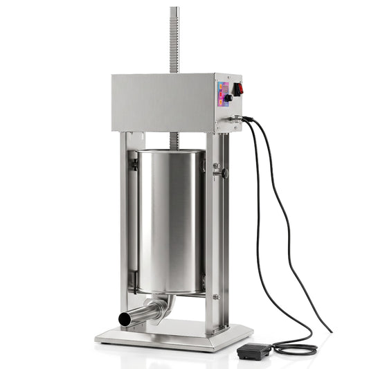 15L Electric Sausage Stuffer with 4 Tubes & Foot Pedal