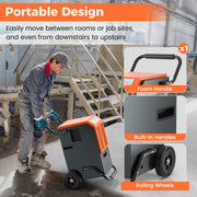 163 Pints Commercial Dehumidifier with Drain Hose and 24H Timer-Gray