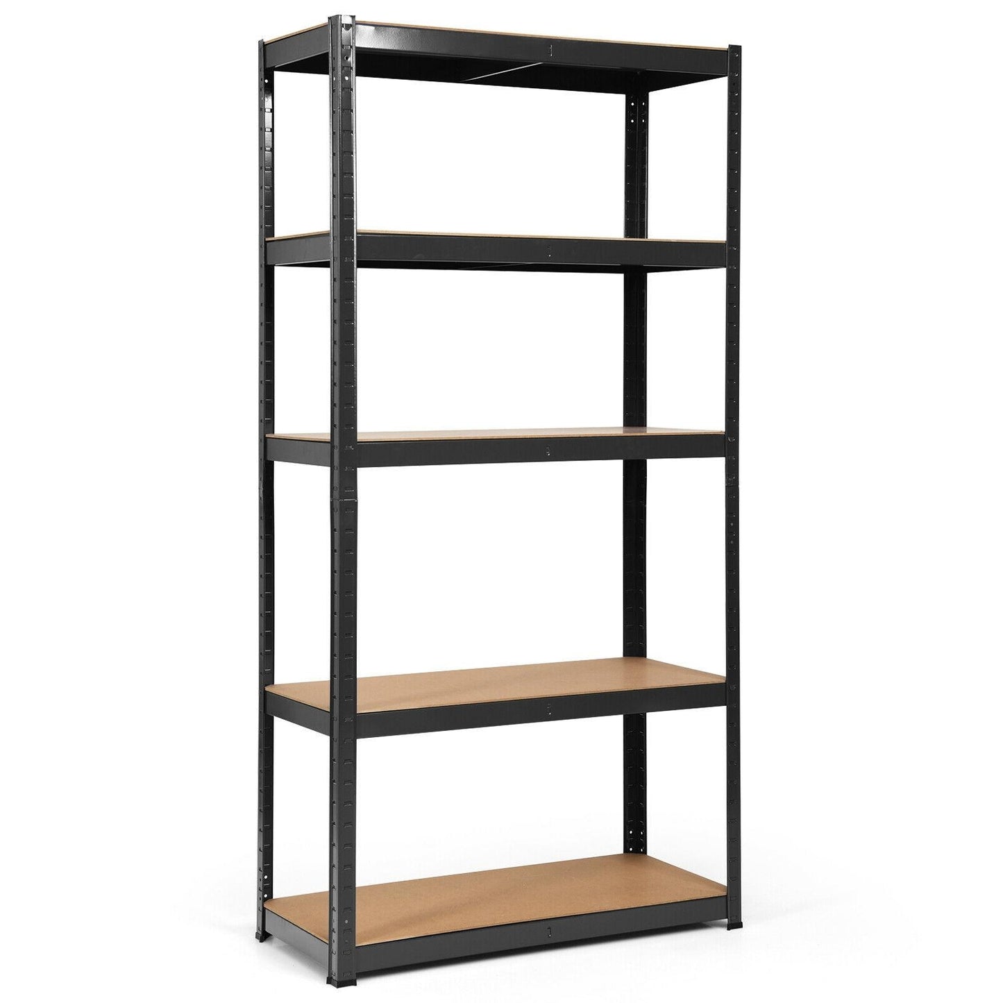 72 Inch Storage Shelf Steel Metal 5 Levels Adjustable Shelves - Black