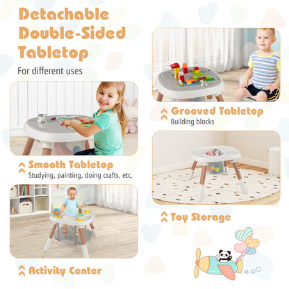 16-in-1 Baby High Chair with Activity Center and Booster Seat for Babies and Toddlers-White