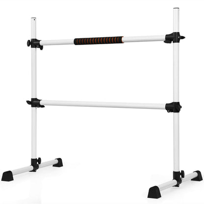 4 Feet Portable Ballet Barre with Adjustable Height-Pink - Gray