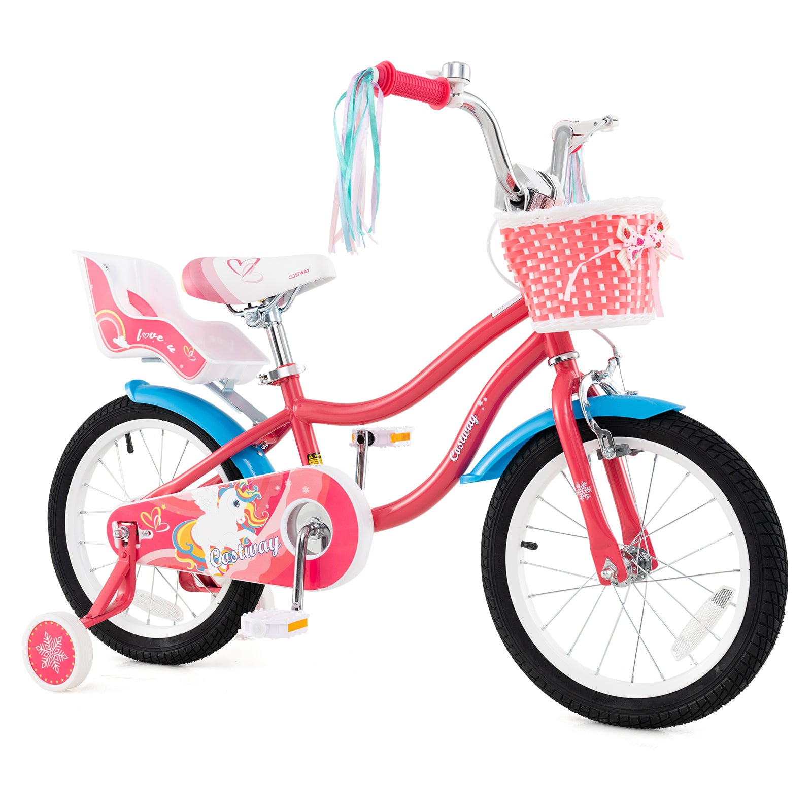 14 Inch Girls Bike for 3-5 Years Old Kids Bike with Doll Seat and Training Wheels - 7 Years Old Kids Bike With Doll Seat And Training Wheels