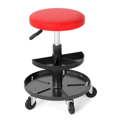 Adjustable Rolling Mechanic Stool with Tool Trays
