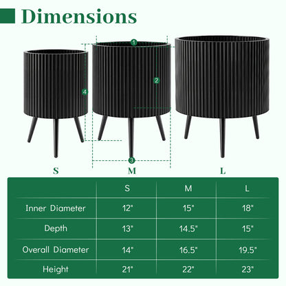 20-Inch Raised Metal Planter with Stand and Drainage Holes
