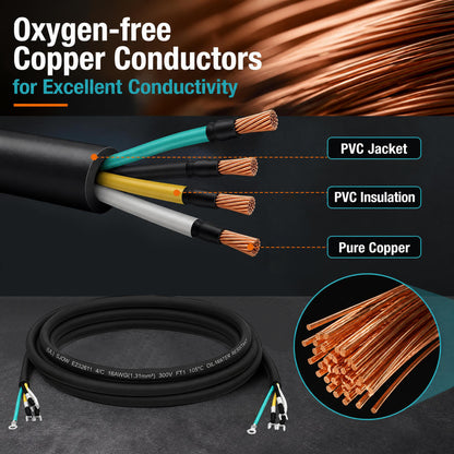 19 FT 16 AWG 4 Conductor Mini Split AC Communication Wire