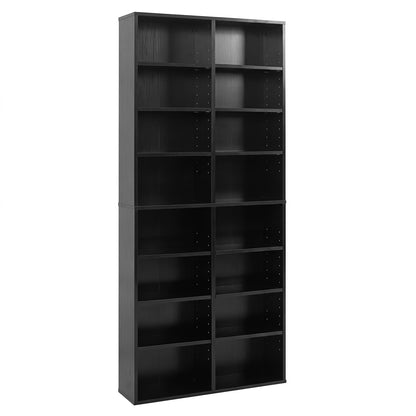 16 Compartment CD Storage Unit with Adjustable Shelves 54"