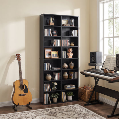 16 Compartment CD Storage Unit with Adjustable Shelves 54"