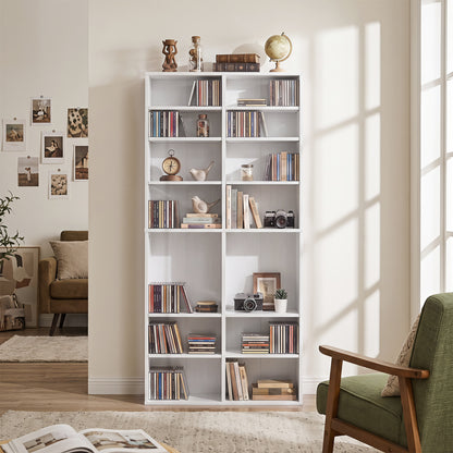 16 Compartment CD Storage Unit with Adjustable Shelves 54"
