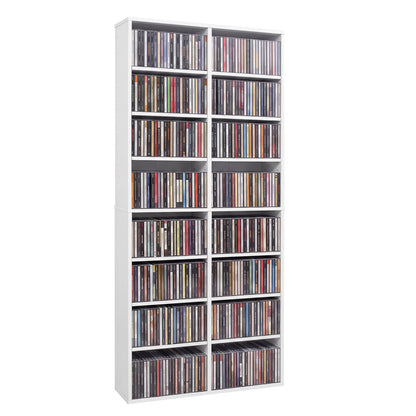 16 Compartment CD Storage Unit with Adjustable Shelves 54"