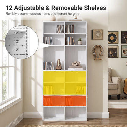 16 Compartment CD Storage Unit with Adjustable Shelves 54"