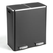 16 Gallon Dual Step Trash Can-Black - Black