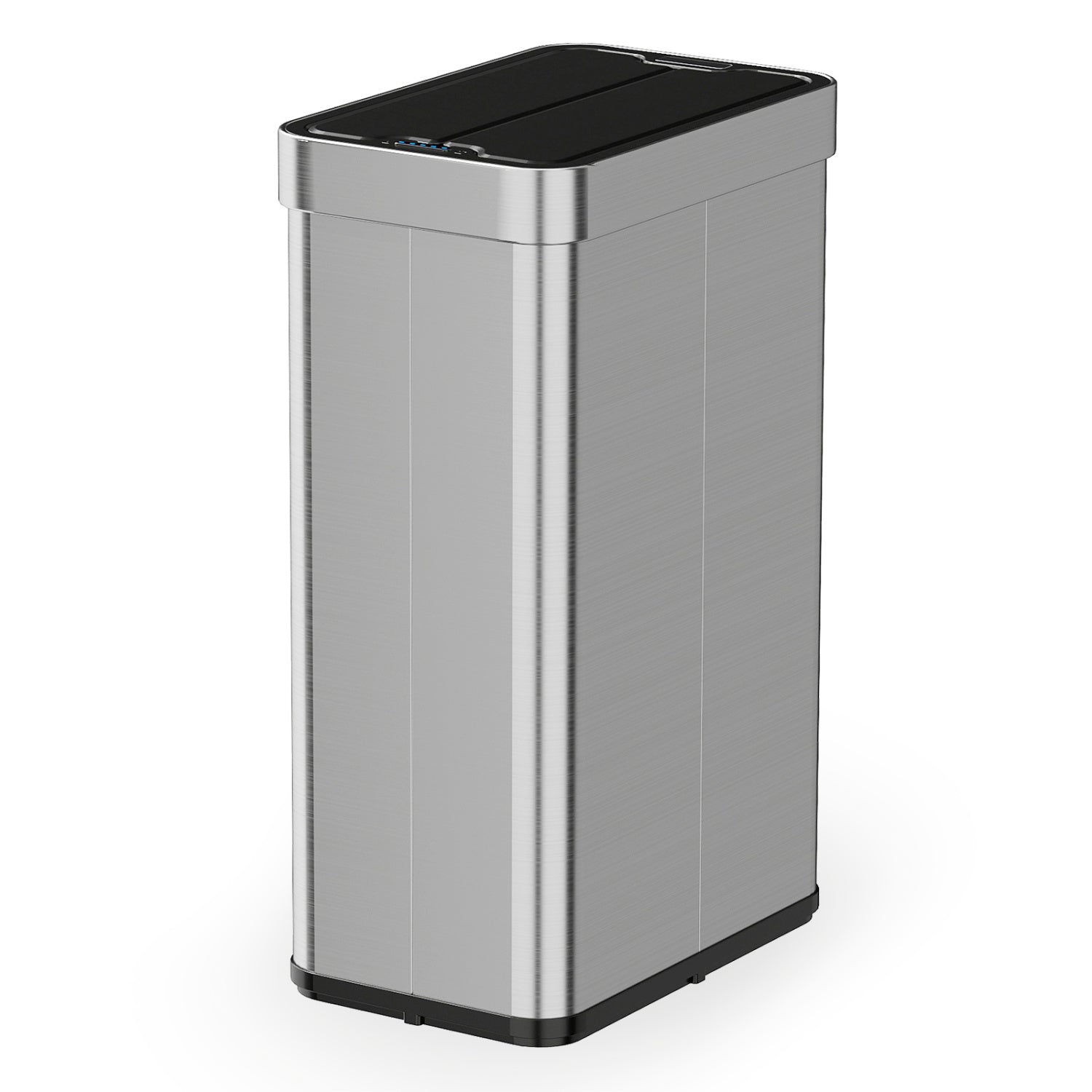 16 Gallon Trash Can with Wing Lids for Bedroom Bathroom Kitchen-Silver