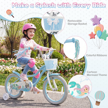 Kids Bike 12-20 Inch with Training Wheels & Basket