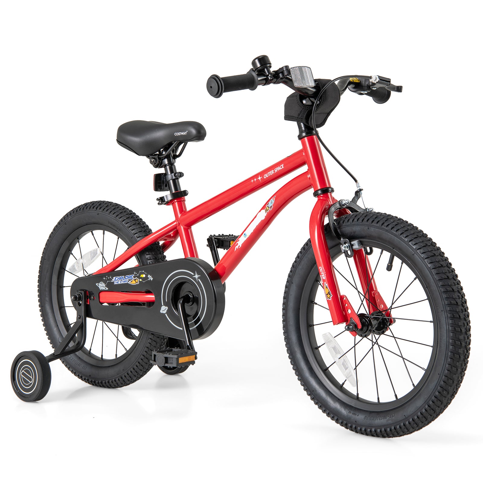 16-Inch Kids Bike Ages 4-7 with Handbrake and Coaster Brake and Bell Ring-16 inches - 16 Inches
