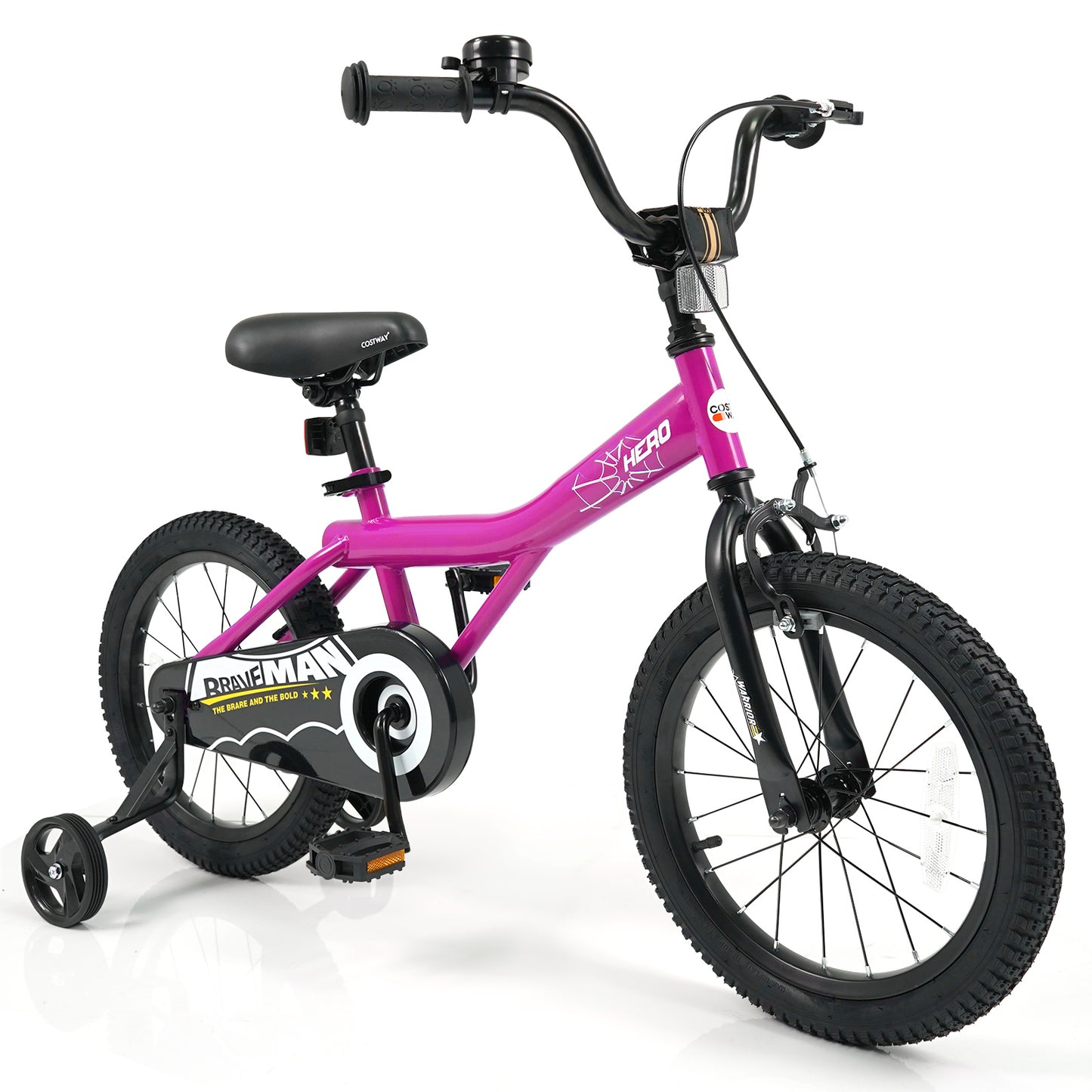 Kids Bike 14-Inch with Removable Training Wheels Pink
