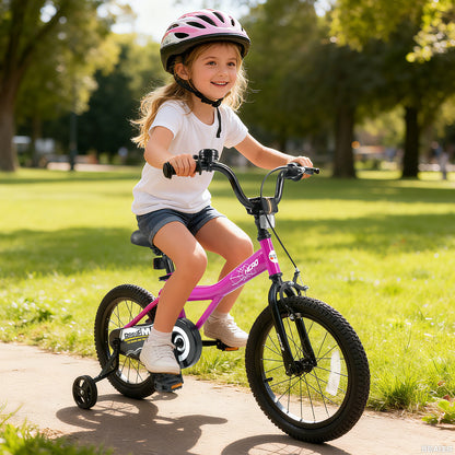 Kids Bike 14-Inch with Removable Training Wheels Pink