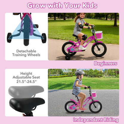 Kids Bike with Training Wheels 12-18 Inch - Magic Rose