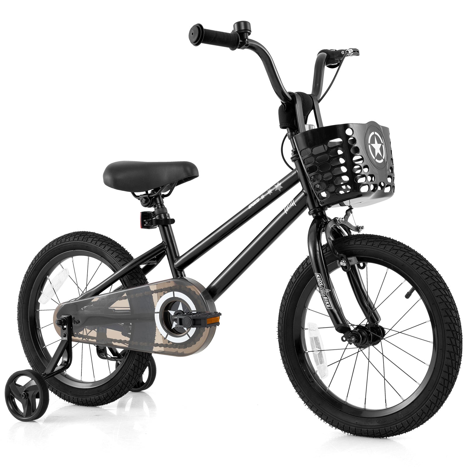14 Inch Kids Bike with Basket and Training Wheels for Children Aged 4-5 Years Old - 7 Years Old