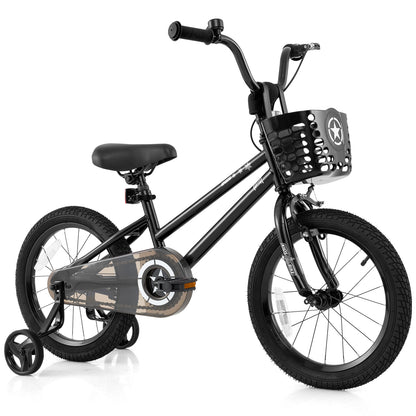 14 Inch Kids Bike with Basket and Training Wheels for Children Aged 4-5 Years Old - 7 Years Old