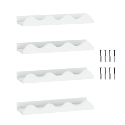 Floating Nursery Book Shelves Set of 4 - White Fir Wood