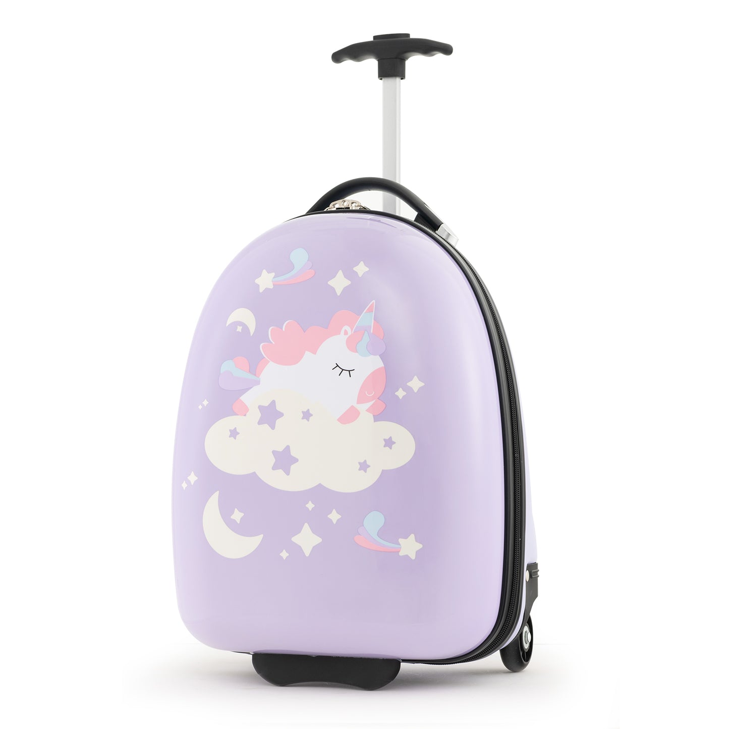 16 Inch Kids Carry-On Luggage Hard Shell Suitcase with Wheels-Blue - Pink