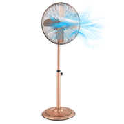 16 Inch Pedestal Standing Fan Oscillating Pedestal Fan with 3 Speeds and Adjustable Height-Silver - Copper