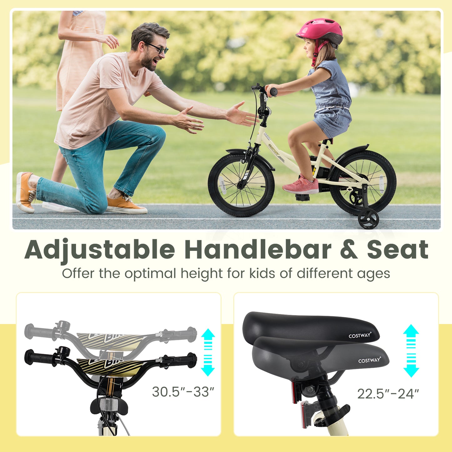 16 Inches Kids Bike Sport Bicycle with Removable Training Wheels