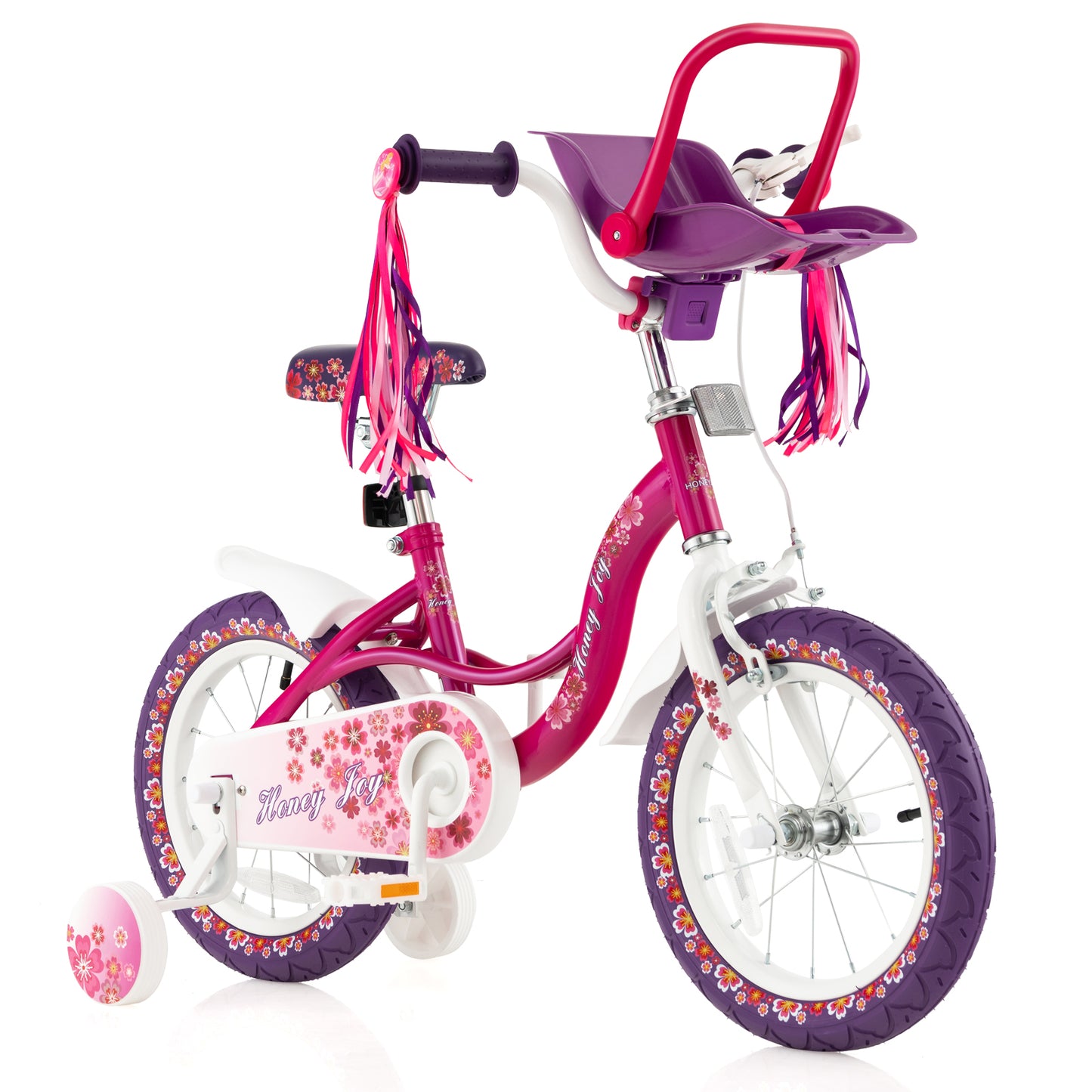 14 Inch Kids Bike with Doll Seat and Removable Training Wheels-14 inches - 16 Inches