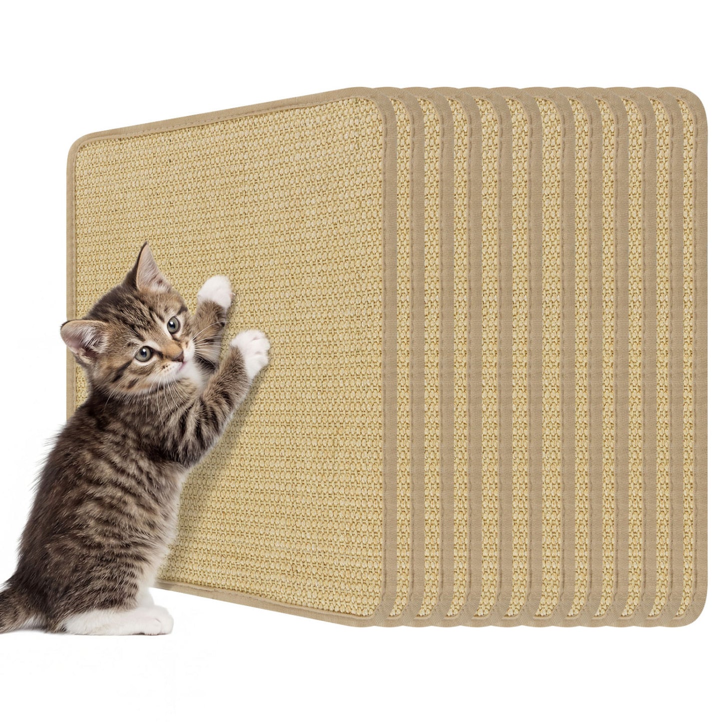Cat Scratcher Mat Set - 6 Piece Natural Sisal Furniture Protector