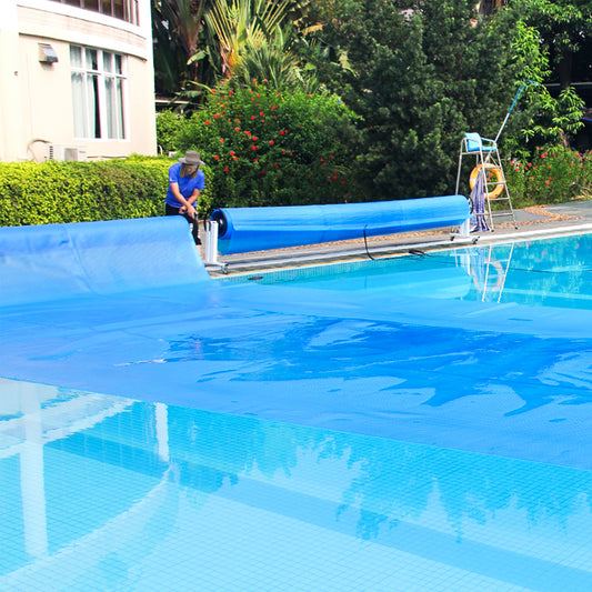 Rectangle Swimming Pool Cover 12-MIL Heat Retaining Pool Solar Blanket with Carrying Bag-36FT x 18FT
